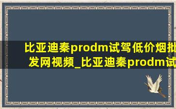 比亚迪秦prodm试驾(低价烟批发网)视频_比亚迪秦prodm试驾