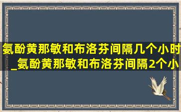 氨酚黄那敏和布洛芬间隔几个小时_氨酚黄那敏和布洛芬间隔2个小时