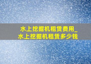 水上挖掘机租赁费用_水上挖掘机租赁多少钱