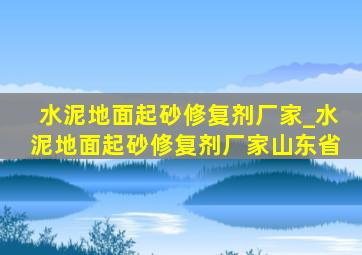 水泥地面起砂修复剂厂家_水泥地面起砂修复剂厂家山东省