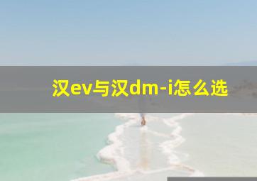 汉ev与汉dm-i怎么选