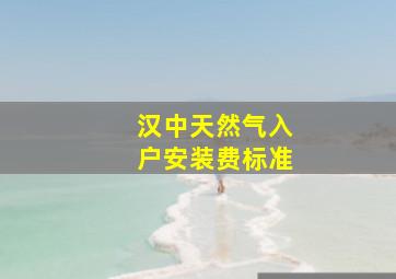 汉中天然气入户安装费标准