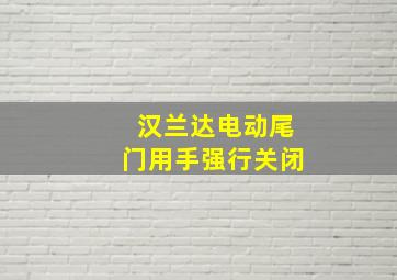 汉兰达电动尾门用手强行关闭