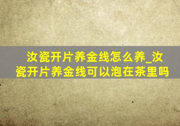 汝瓷开片养金线怎么养_汝瓷开片养金线可以泡在茶里吗