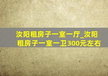 汝阳租房子一室一厅_汝阳租房子一室一卫300元左右