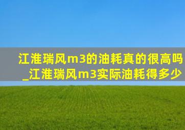 江淮瑞风m3的油耗真的很高吗_江淮瑞风m3实际油耗得多少