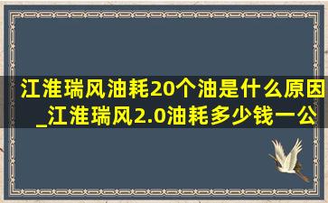 江淮瑞风油耗20个油是什么原因_江淮瑞风2.0油耗多少钱一公里