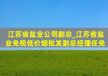 江苏省盐业公司副总_江苏省盐业(免税低价烟批发)副总经理任免