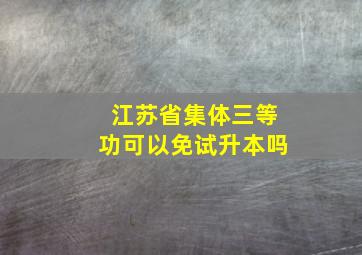 江苏省集体三等功可以免试升本吗