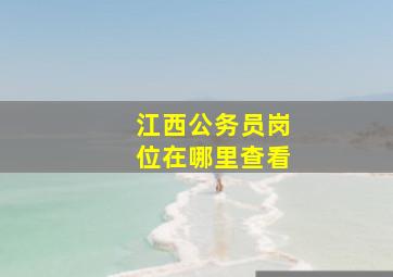 江西公务员岗位在哪里查看