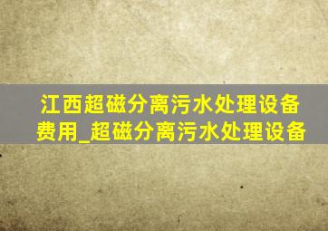 江西超磁分离污水处理设备费用_超磁分离污水处理设备