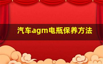 汽车agm电瓶保养方法