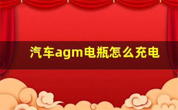 汽车agm电瓶怎么充电