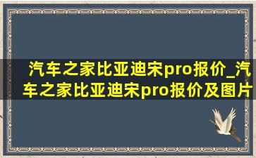 汽车之家比亚迪宋pro报价_汽车之家比亚迪宋pro报价及图片