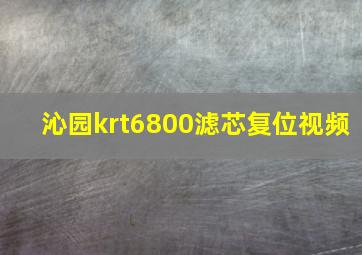 沁园krt6800滤芯复位视频