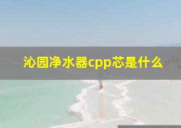 沁园净水器cpp芯是什么