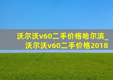 沃尔沃v60二手价格哈尔滨_沃尔沃v60二手价格2018