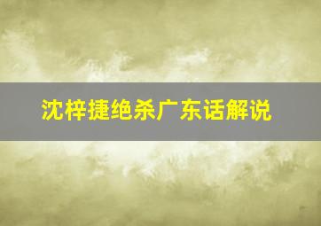 沈梓捷绝杀广东话解说