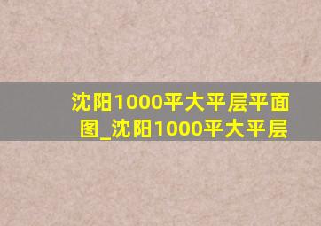 沈阳1000平大平层平面图_沈阳1000平大平层