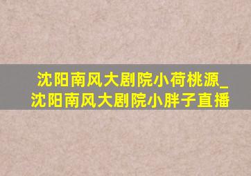 沈阳南风大剧院小荷桃源_沈阳南风大剧院小胖子直播