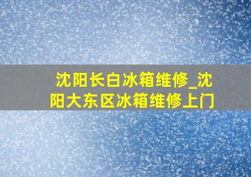 沈阳长白冰箱维修_沈阳大东区冰箱维修上门