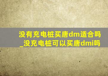 没有充电桩买唐dm适合吗_没充电桩可以买唐dmi吗