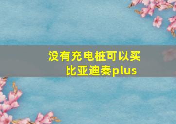 没有充电桩可以买比亚迪秦plus