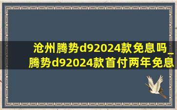 沧州腾势d92024款免息吗_腾势d92024款首付两年免息