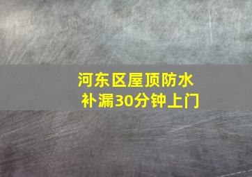 河东区屋顶防水补漏30分钟上门