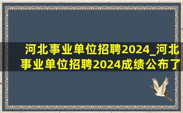 河北事业单位招聘2024_河北事业单位招聘2024成绩公布了吗