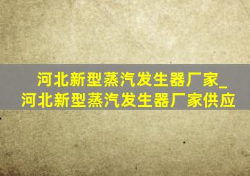 河北新型蒸汽发生器厂家_河北新型蒸汽发生器厂家供应