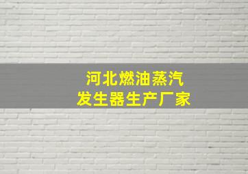 河北燃油蒸汽发生器生产厂家