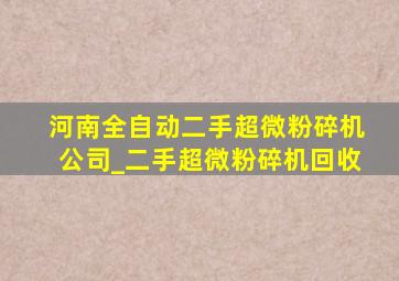 河南全自动二手超微粉碎机公司_二手超微粉碎机回收