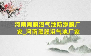 河南黑膜沼气池防渗膜厂家_河南黑膜沼气池厂家