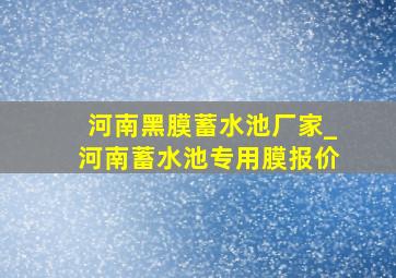 河南黑膜蓄水池厂家_河南蓄水池专用膜报价