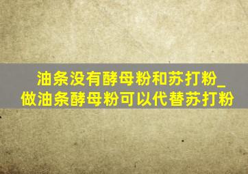 油条没有酵母粉和苏打粉_做油条酵母粉可以代替苏打粉