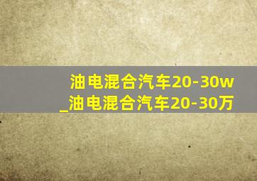 油电混合汽车20-30w_油电混合汽车20-30万