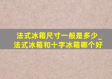 法式冰箱尺寸一般是多少_法式冰箱和十字冰箱哪个好