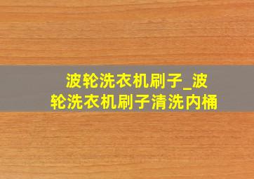 波轮洗衣机刷子_波轮洗衣机刷子清洗内桶