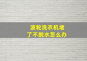 波轮洗衣机堵了不脱水怎么办