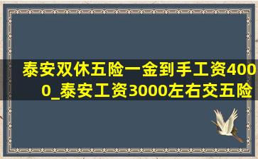 泰安双休五险一金到手工资4000_泰安工资3000左右交五险一金工作