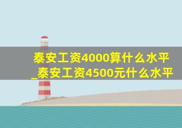 泰安工资4000算什么水平_泰安工资4500元什么水平