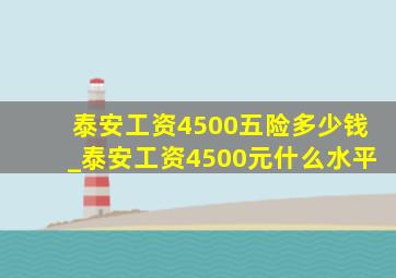 泰安工资4500五险多少钱_泰安工资4500元什么水平