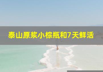 泰山原浆小棕瓶和7天鲜活