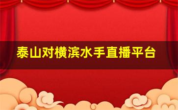 泰山对横滨水手直播平台