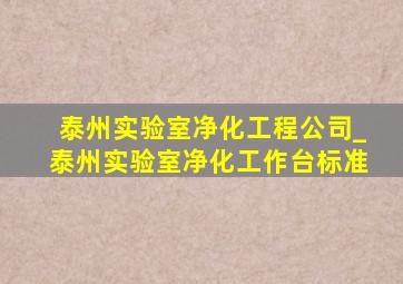 泰州实验室净化工程公司_泰州实验室净化工作台标准