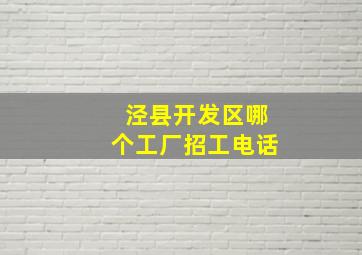 泾县开发区哪个工厂招工电话