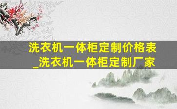 洗衣机一体柜定制价格表_洗衣机一体柜定制厂家