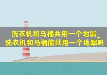 洗衣机和马桶共用一个地漏_洗衣机和马桶能共用一个地漏吗