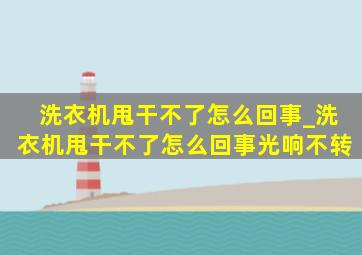 洗衣机甩干不了怎么回事_洗衣机甩干不了怎么回事光响不转